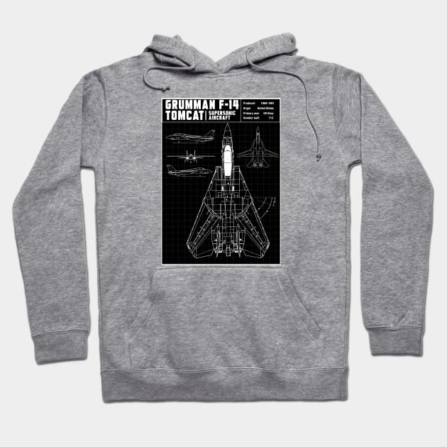 F14 TOMCAT DIAGRAM Hoodie by theanomalius_merch